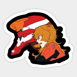 Asuka Langley and Uint 02 Sticker